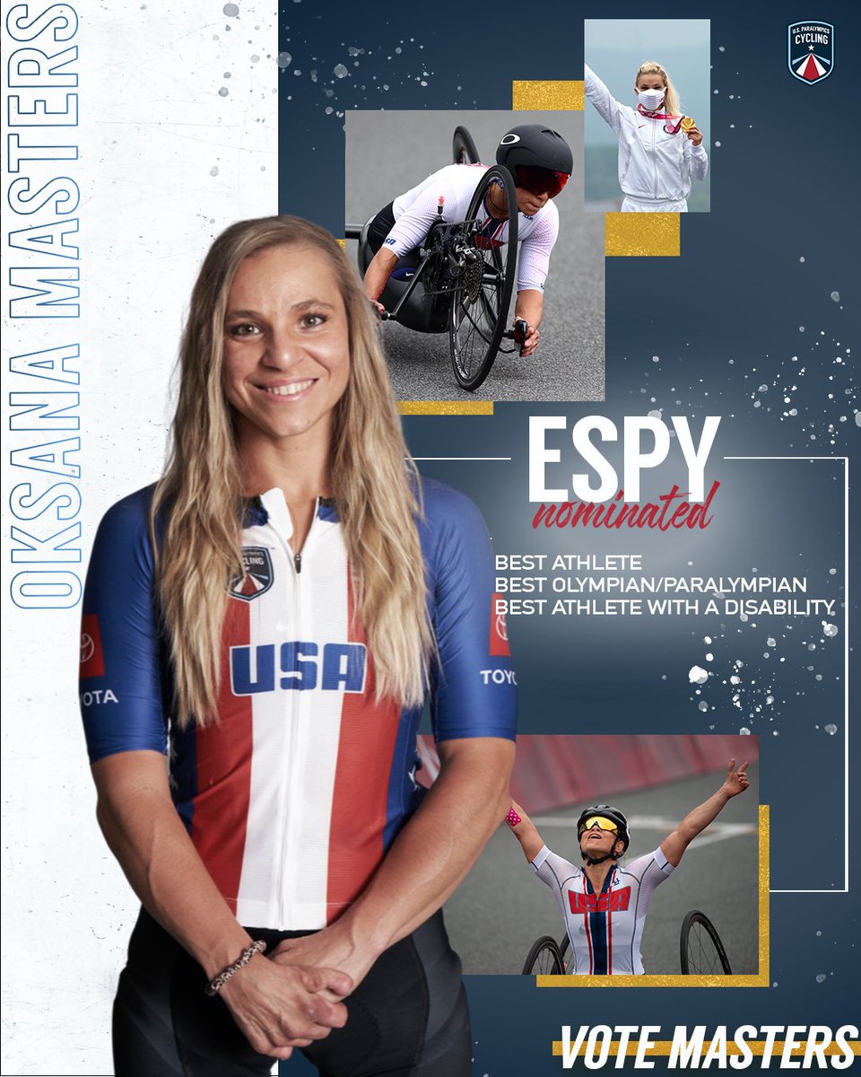 Help <a href="/OksanaMasters/">Oksana Masters</a> get her first career ESPY! 🐐

Oksana is the FIRST Para athlete EVER to be nominated for Best Athlete! She is also up for ESPYs in Best Olympian/Paralympian, Women's Sports, and Best Athlete with a Disability, Women's Sports. 

🗳️: es.pn/3ub1IUd