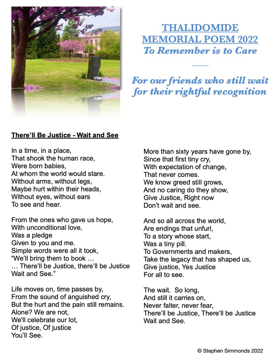 RosieMS's tweet photo. THALIDOMIDE MEMORIAL DAY - 30TH JUNE 2022
#ToRememberIsToCare #ThalidomideMemorial #ThalidomideMemorialDay #ThalidomideMemorialDay30thJune
#ThalidomideSurvivors #ThalidomideSpain 
#ThalidomideBrazil #ThalidomideCanada 
#ThalidomideItaly #ThalidomideAroundTheWorld 
@ThalidomideM https://t.co/tFlOWOuYIH