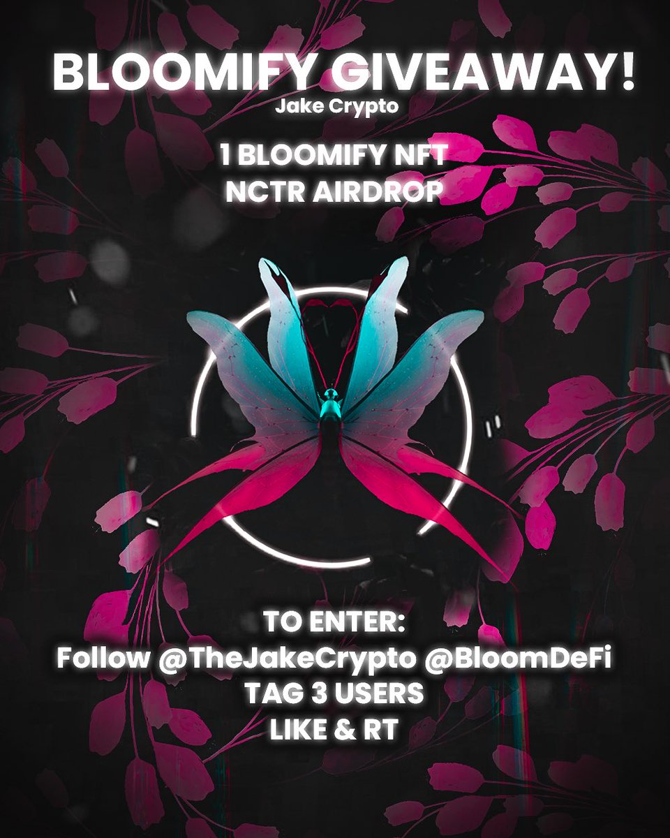 TheJakeCrypto's tweet photo. ๐ธ BLOOMIFY GIVEAWAY๐ธ
๐ Prize๐
- 1 Bloomify NFT ๐ฆ
- $NCTR Airdrop ๐ฐ
To enter:๐
- Follow @TheJakeCrypto @BloomDeFi
- Tag 3 users
- Like & RT
Join my Team!๐ฅ
48hโ
#Bloomify #DeFi #Dripkiller $Drip #avax #NFTgiveaway https://t.co/6sGBeVQ41U