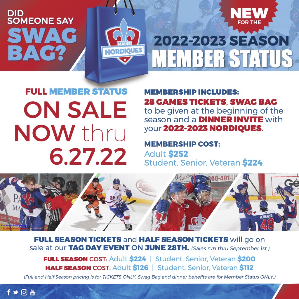 Maine Nordiques (@mainenordiques) on Twitter photo ๐ฆ๐ฒ๐ฎ๐๐ผ๐ป ๐ ๐ฒ๐บ๐ฏ๐ฒ๐ฟ๐๐ต๐ถ๐ฝ!
- Now offering a Limited Time Offer Season Membership until June 27th!
- Each Season Membership includes 28 Home Game
For any questions please email info@thecolisee.com or leave a message at 207-783-2009 ๐ฆ๐ฒ๐ฎ๐๐ผ๐ป ๐ ๐ฒ๐บ๐ฏ๐ฒ๐ฟ๐๐ต๐ถ๐ฝ!
- Now offering a Limited Time Offer Season Membership until June 27th!
- Each Season Membership includes 28 Home Game
For any questions please email info@thecolisee.com or leave a message at 207-783-2009