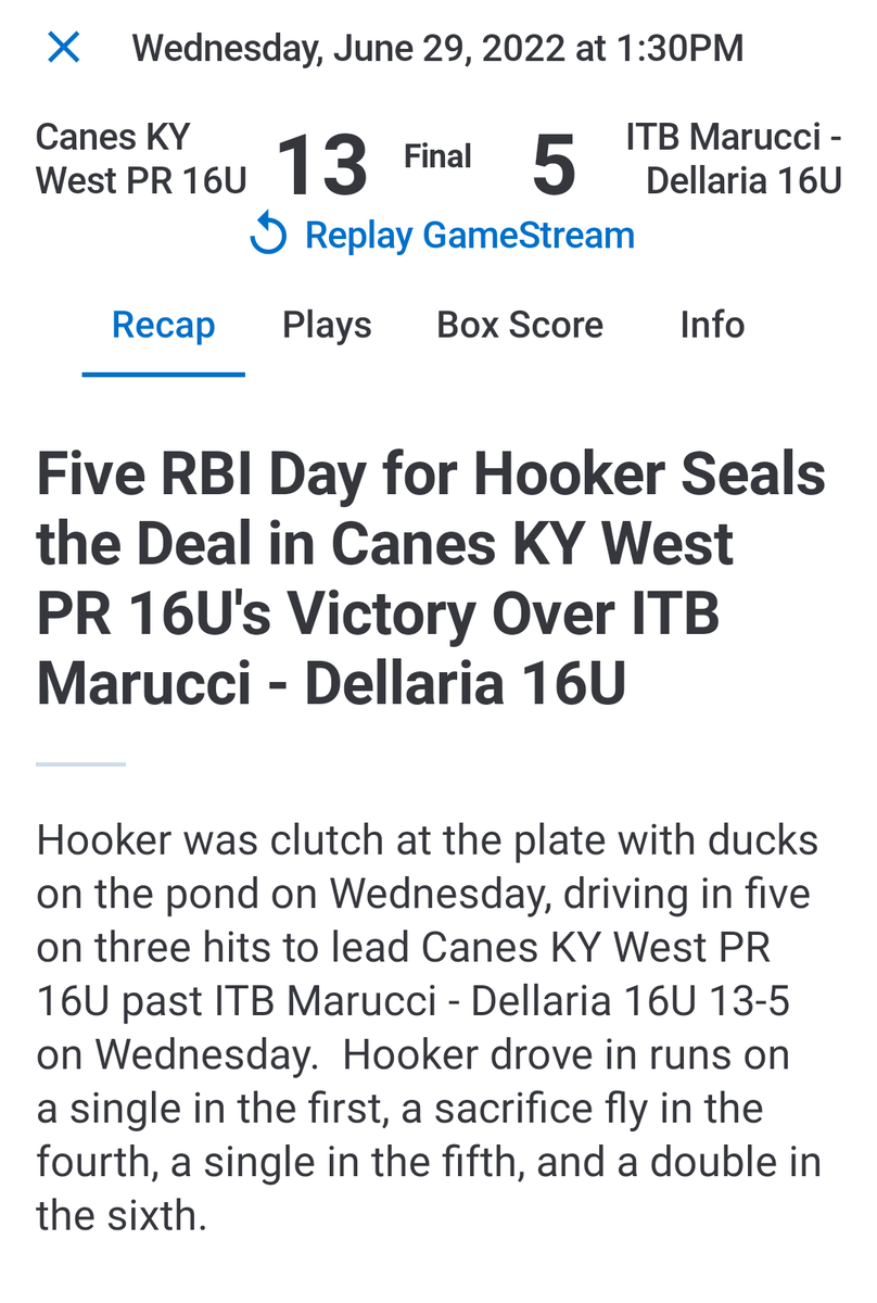 scotthooker1818's tweet photo. Nice day at the plate for Carson Hooker, let's keep it going Canes! @CoachBarte @CanesKy16uBarte @carson_hooker @DeSalesBBall https://t.co/08PWjOPUPX