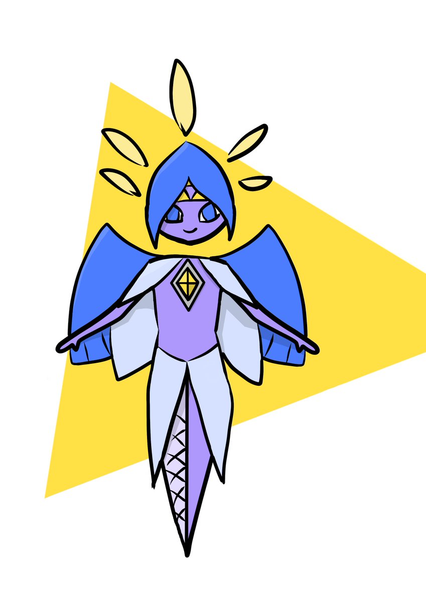 Almost forgot to post today. This is the Fairy/Steel legendary Fylia, based on a combination of Fi, the Goddess Hylia, and the Master Sword. I know there's already a Fairy/Steel Pokémon based on a mythical sword, but this one doesn't ruin the VGC meta #LegendofZelda #HyruleRegion