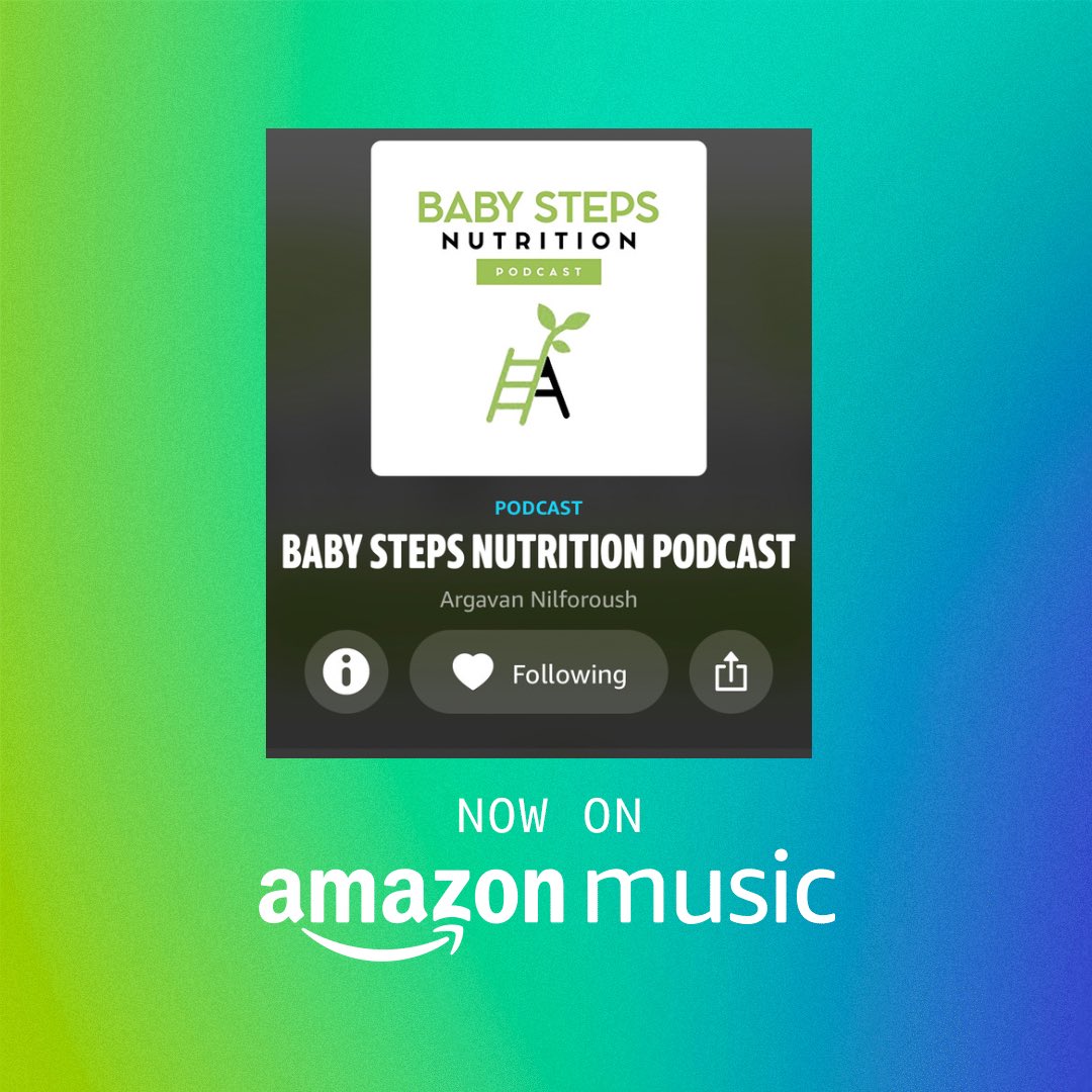 ArgavanRDN's tweet image. Excited to announce: The Baby Steps Nutrition Podcast is now on
Amazon Music! @amazonmusic 🤩🎊
music.amazon.com/podcasts/b48b9…
You can listen on the go with hands-free listening powered by Alexa for iOS and Android, and on all Echo devices. 💥 To connection, conversation and community.