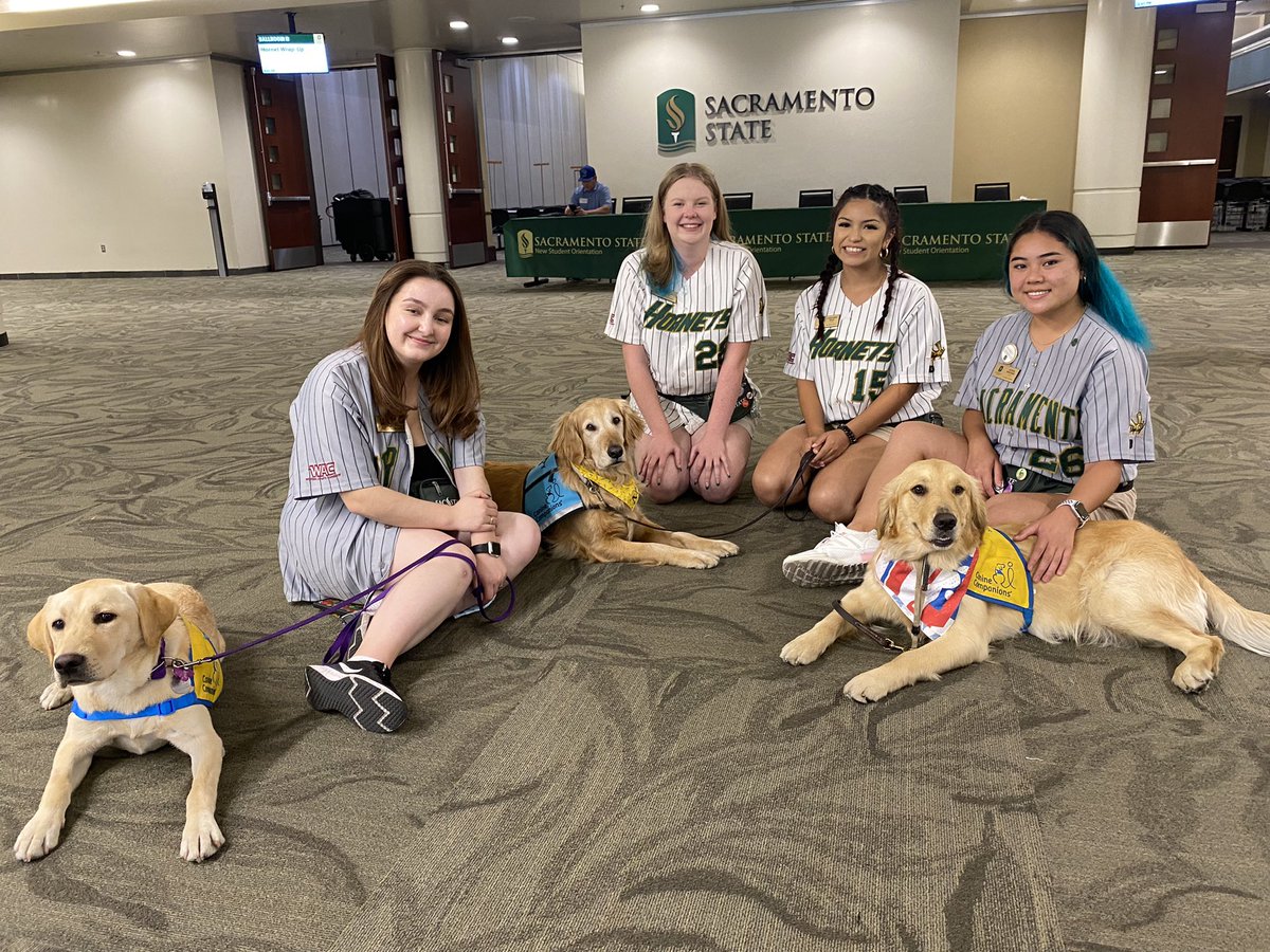 Thanks to <a href="/sacstate/">Sacramento State</a> for having us share some <a href="/canineorg/">Canine Companions®</a> puppy love today at orientation!