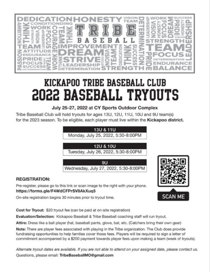 Tryouts July 25-27th. Click here to register docs.google.com/forms/d/e/1FAI…