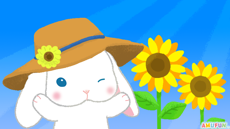 AMUSE_japan's tweet photo. すっかり暑くなってきましたね。
ひまわりがきれいな季節です🌻
さふぁいあちゃんは麦わら帽子をかぶっておでかけ♪
熱中症対策はしっかりしましょう!
#アミュキャラアナザーストーリー #AMFUN
#ぽてうさろっぴー #さふぁいあちゃん https://t.co/OLbSVoi2YT