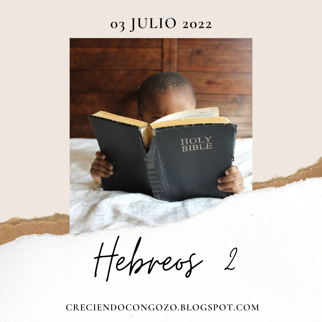3 JULIO. HEBREOS 2

Lee el capítulo y responde:

1) A Jesús, coronado de honra y de gloria, …

2) Pues en cuanto él mismo padeció siendo tentado, …

Respuestas:creciendocongozo.blogspot.com/2022/07/3-juli…

#LeelaBiblia #Plandelecturabíblico #Lee #Biblia #Juntos #SuPalabra #Creciendocongozo