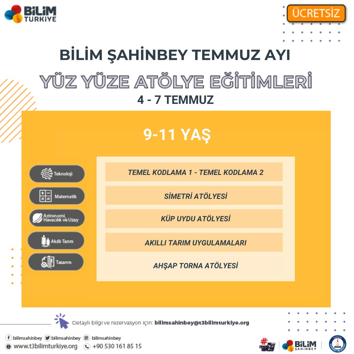 bilimsahinbey's tweet photo. 🚀🇹🇷 Bilim Şahinbey 
4-7 Temmuz Atölye Programına Kayıt İçin ACELE ET...
(3-4-5 Sınıflar İçin)
Kaydınızı aşağıdaki linkten oluşturabilirsiniz⬇️⬇️⬇️ https://t.co/xz66zVRyCS https://t.co/vhYfPJelEI