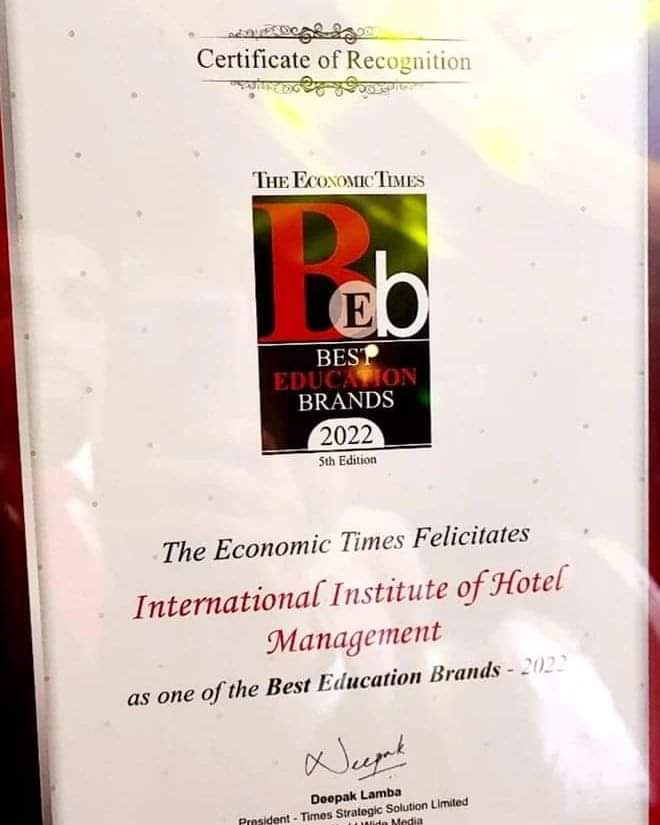 The Economic Times Award!!! Congratulations to all alumni,students, FIIHM and team of IIHM for bringing laurels after laurels to BRAND IIHM.

#iihmhotelschool #IIHMdelhi #iihmbest3yrs #awards #Hospitality #celebration #recognition