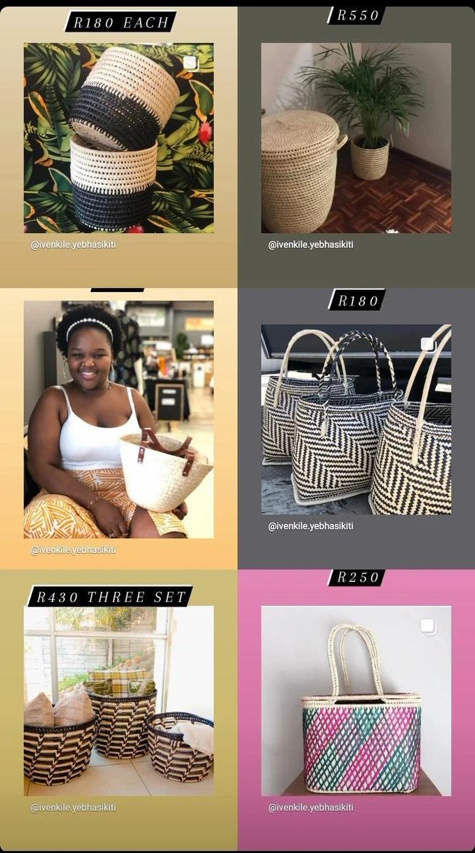 Ivenkile's tweet photo. Spoil yourself with these amazing handwoven baskets. I'm based in Durban and courier is available nationwide. You may contact me on 0815620638 to place your orders https://t.co/Gk78l3xsWt