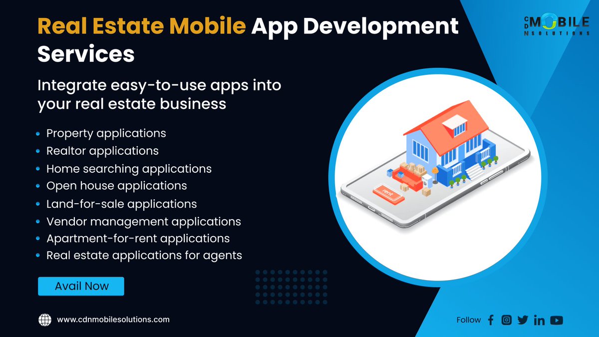 cdnmobilesoln's tweet photo. We are a group of exceptionally qualified developers with broad experience in #RealEstateapplication Development. For more than 10 years we have been designing and deploying secure and simple to-utilize applications for the real estate business
https://t.co/qSrRJ2fOl3
#CDNMOBILE https://t.co/q6NjlGnPNB