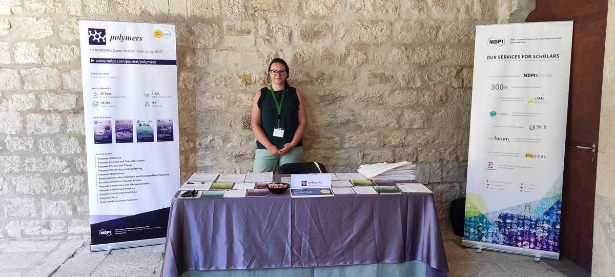 Polymers_MDPI's tweet photo. Our colleagues @AnamariaVartolomei and @LilianeAuwerter are representing #mdpi at The Iberoamerican Congress on #Pulp and #Paper Research (#CIADICYP2022). Second day of conference was filled with great presentations on #cellulose, #polysaccharides, #nanocellulose. https://t.co/3oXD9ZFADN