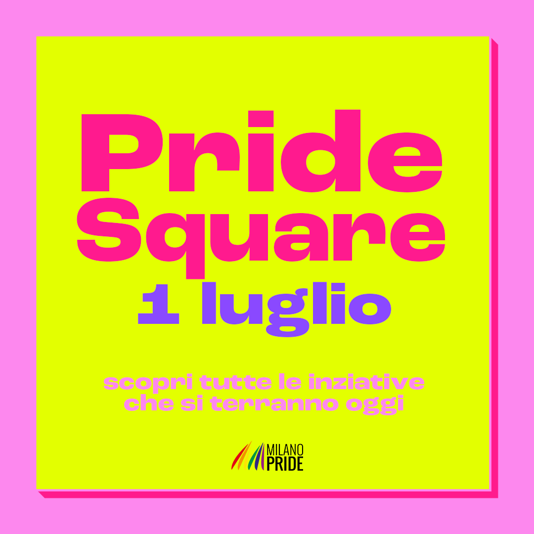 MilanoPride's tweet photo. Anche oggi vi aspettiamo nelle #PrideSquare 🌈
Talk, dibattiti, arte, teatro e momenti dedicati ai più piccoli.
Ma anche un presidio dedicato alla salute e prevenzione.
Guardate il calendario di oggi per scoprire tutte le inziative.
#MilanoPride https://t.co/21c29yzlOO