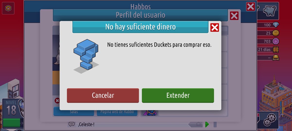 Galaxy_171's tweet photo. Error en la aplicación al enviar gemas me dice que no tengo suficientes duckets cuando al lado sale claramente que tengo 703 #HabboAndroidBeta https://t.co/38H7G6gnVa