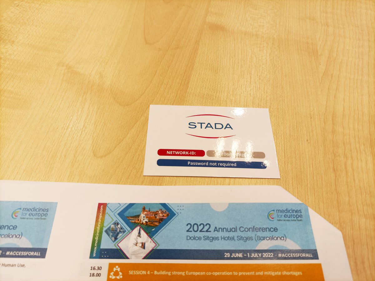 AidanFrySTADA's tweet photo. STADA Group is delighted to be supporting Medicines for Europe in its annual conference in Sitges, Spain. Looking forward to later today moderating a panel on measures to prevent and mitigate medicines shortages. #ACCESSFORALL https://t.co/mkK0BompE0