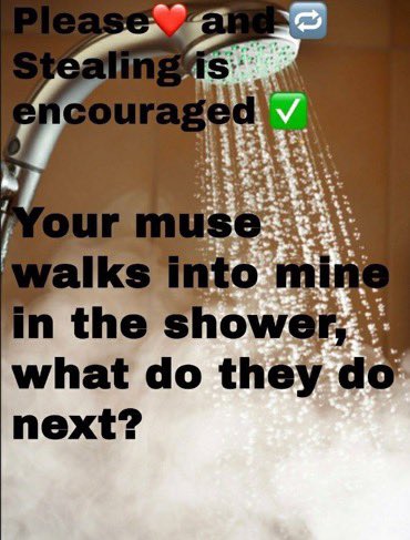 The5thsChaosGod's tweet image. //Heading to bed, who wants to walk in on a Muse of mine in the Shower? lol