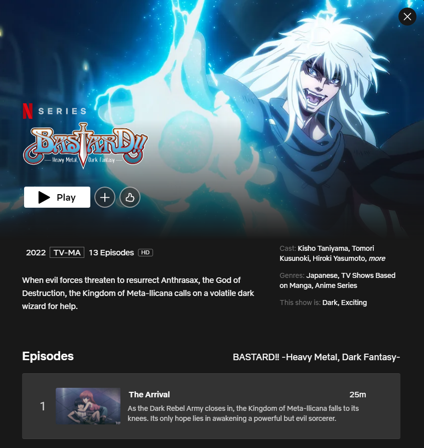 RSA 🤷‍♂️ on Twitter "The 1st cour of Bastard!! Heavy Metal, Dark