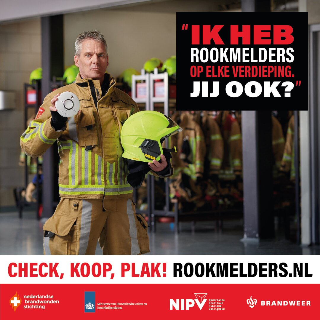 👊🏼🚨 | Rookmelders zijn verplicht vanaf 1 juli. Plak jij ze ook op elke verdieping? Check rookmelders.nl
