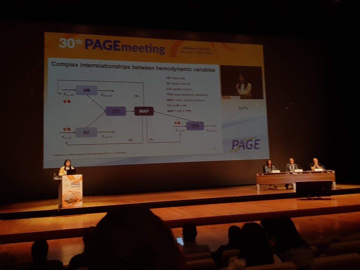 Second day of #PAGE2022 has started with beautiful talks in the Lewis Sheiner Student Session. <a href="/YuFu_UL/">Yu Fu</a> is representing <a href="/LACDR/">LACDR</a> and is presenting her #modelling work on #translational #hemodynamics #PMX