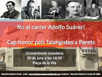 memoria_parets's tweet photo. 🎂AVUI ÉS EL NOSTRE 8è ANIVERSARI🎂

#TalDiaComAvui del 2014 ens concentràvem a la plaça contra la iniciativa de batejar un carrer amb el nom d'Adolfo Suárez; ho vam aconseguir. Naixia la Taula de la Memòria Històrica de Parets. Gràcies a tothom!

#MemòriaParets8Anys✊🚩 https://t.co/rj3DSYWck1
