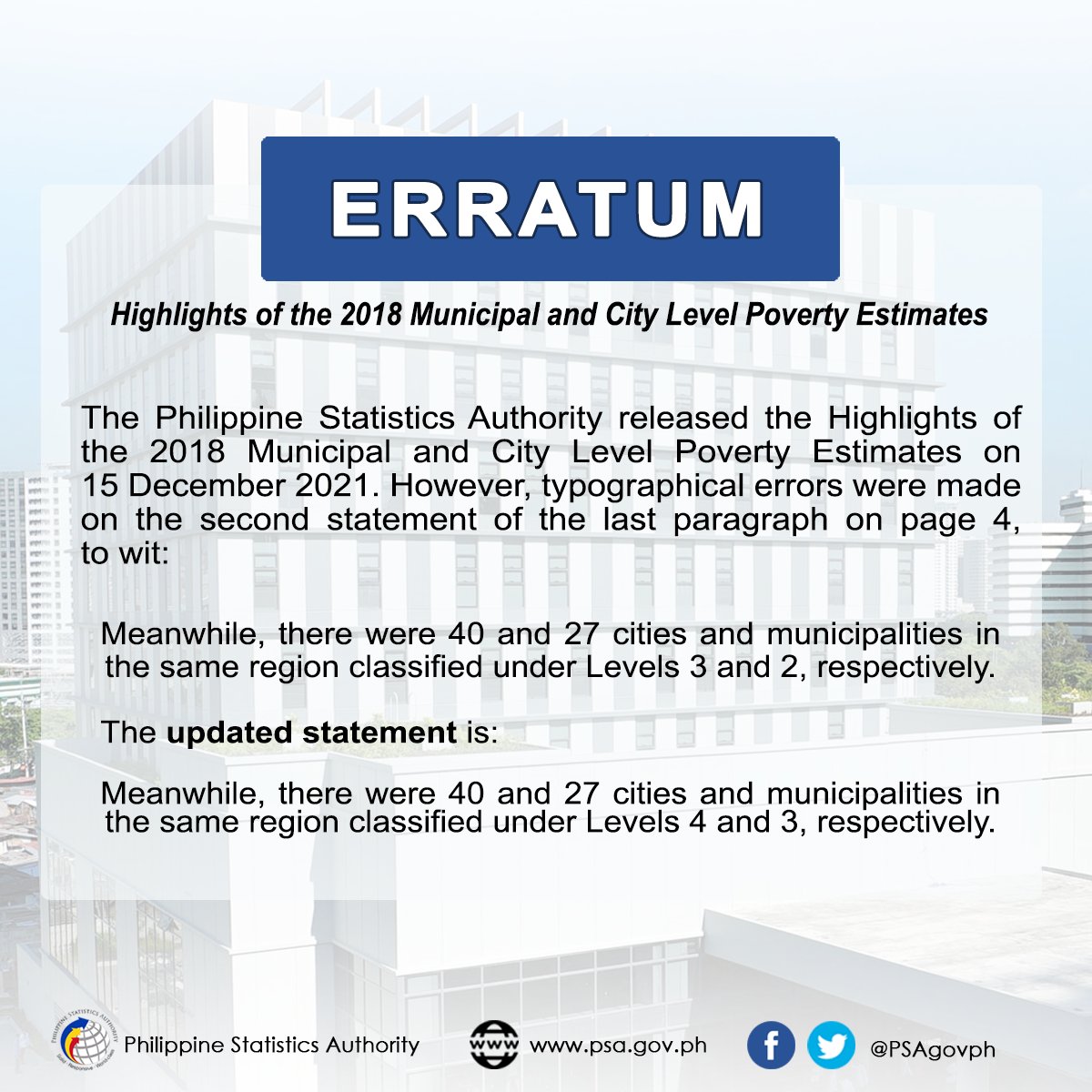 Philippine Statistics Authority on Twitter: 