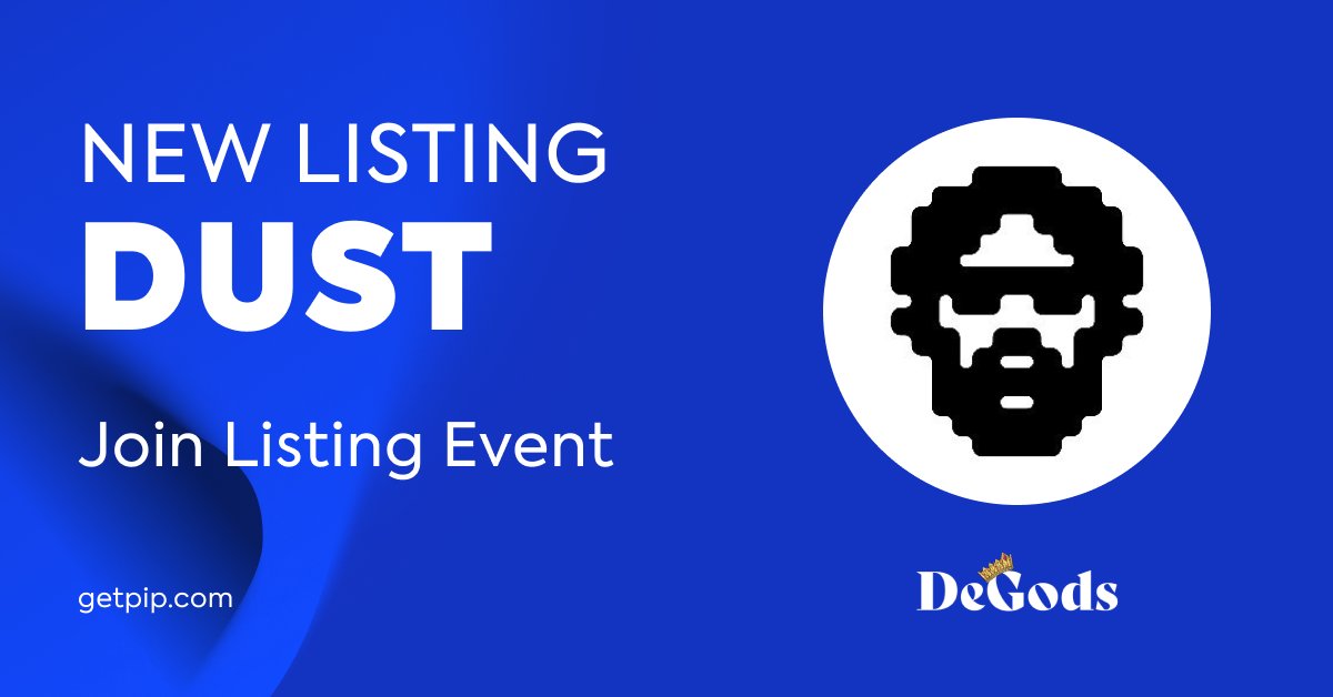 New Listing - $DUST💎

$DUST from the top Solana NFT project <a href="/DeGodsNFT/">DeGods</a>, is now live on PIP Extension, PIP button and PIP.ME

New tag username@dust is also available ✨

Event 250 $DUST to 5 PIP users 💷
Retweet &amp; Comment your DUST tag 🪙
Event ends on July 5