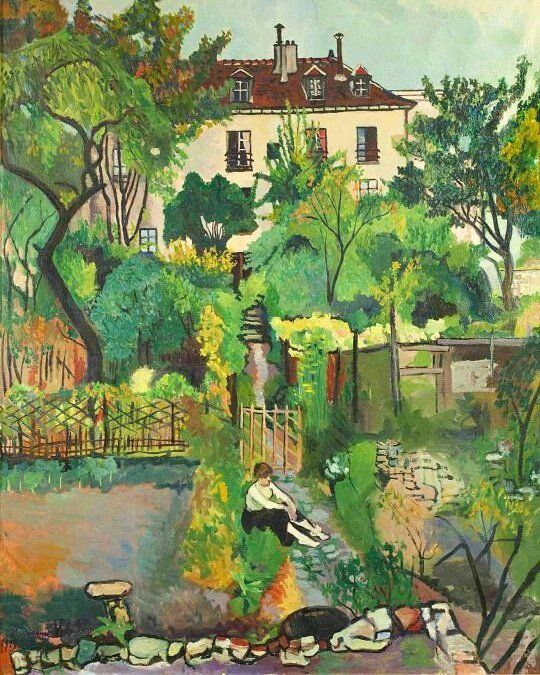 womensart1's tweet photo. The gardens at Cortot Street, Montmartre, 1916 by Suzanne Valadon #WomensArt https://t.co/zfLxrGj07o