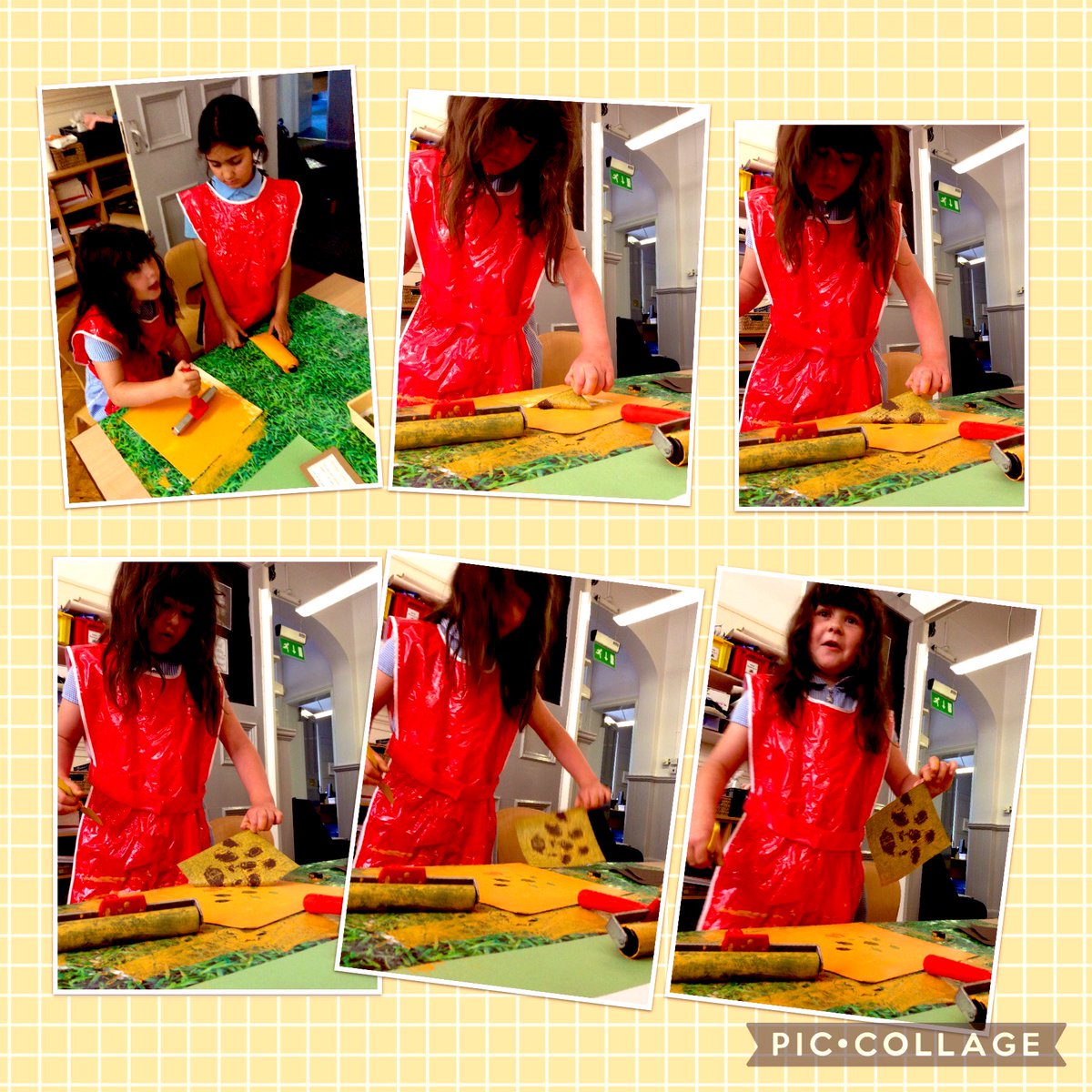 ClythaPrimary's tweet photo. Experimenting with printmaking. We talked about what we needed to make the lesson successful before we got stuck in ... #monoprinting #collagraphy #blockprinting These will be end pages for our miniature books #LetsLead #ResilientLearners @EAS_ExpressArts @accessart ππ https://t.co/II0N2mcBop