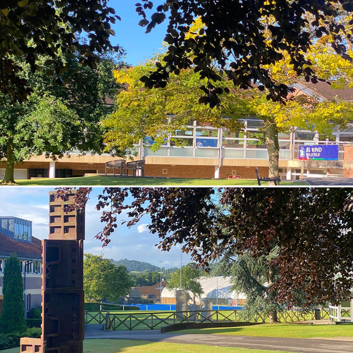🌳🔵🔴Campus looking fabulous first thing .. captured by Prefects Olivia and Izzy off to breakfast duty🧇 🍯 #thursday #thursdayvibes #instagood #thursdaymotivation #throwbackthursday #instagram #photooftheday #music #happy #throwback #picoftheday #photography <a href="/MillfieldSenior/">Millfield School</a>