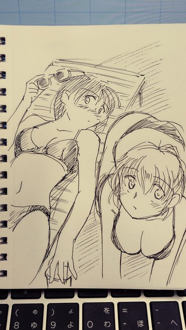 昨日の空魚と鳥子さんがめちゃくちゃ伸びてて嬉しい!

そうだよなぁー水着だよなぁ…と、今朝、出勤前に描いていた、ビーチでくつろぐ秘封倶楽部がこちら。 