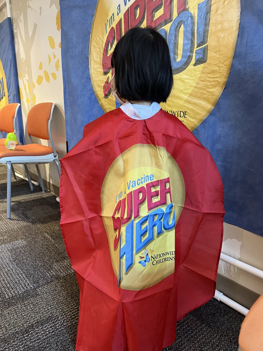 Little vaccine superhero got Moderna’s first shot and lollipop <a href="/nationwidekids/">Nationwide Children's Hospital</a> 🙂