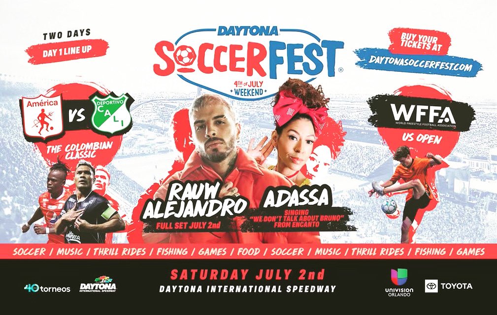 adassaofficial's tweet photo. Can’t wait to see you all this weekend at @DAYTONA #DaytonaSoccerFest @adassaofficial #doloresmadrigal LIVE @chulyevents @RRauwalejandro https://t.co/ye473LPpA7