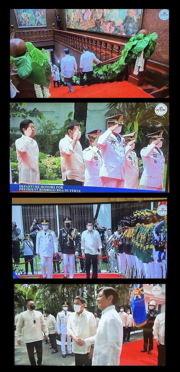 It was an emotional departure ceremony for PRRD in Malacañan earlier. Tears started falling from when he went down the stairs signifying his departure from his post and during the military ceremony outside the palace. 😪 We’ll truly miss you, Tatay Digong! #SalamatPRRD