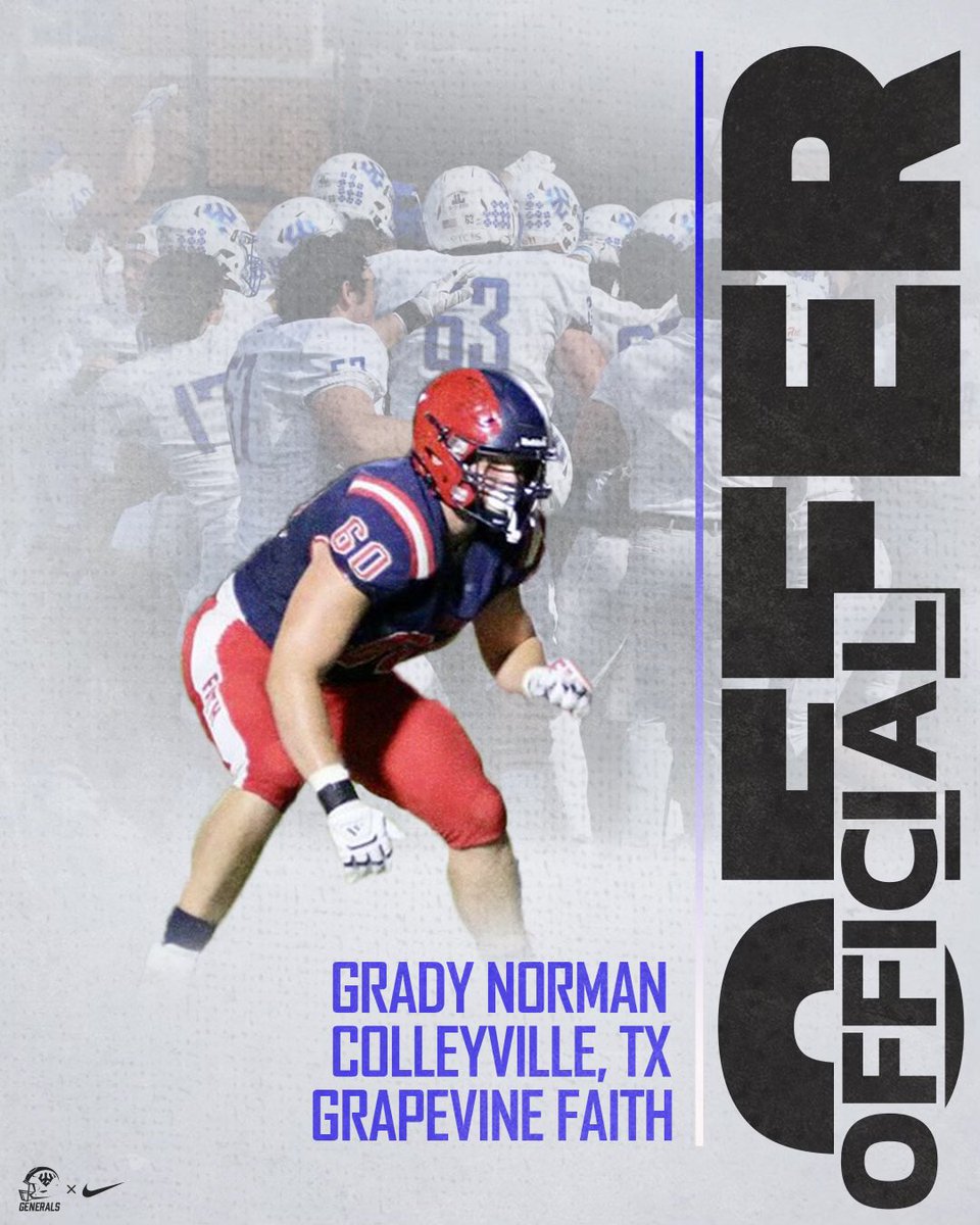 Grady Norman (@norman1grady) on Twitter photo After a great conversation with <a href="/CoachBojo/">Coach Bobby Jones</a> I am blessed to receive an offer to play football <a href="/Generals_Fball/">GeneralsFootball</a>!!! Thank you for the amazing opportunity!!
<a href="/cwil327/">CJ Wilson</a> After a great conversation with <a href="/CoachBojo/">Coach Bobby Jones</a> I am blessed to receive an offer to play football <a href="/Generals_Fball/">GeneralsFootball</a>!!! Thank you for the amazing opportunity!!
<a href="/cwil327/">CJ Wilson</a>