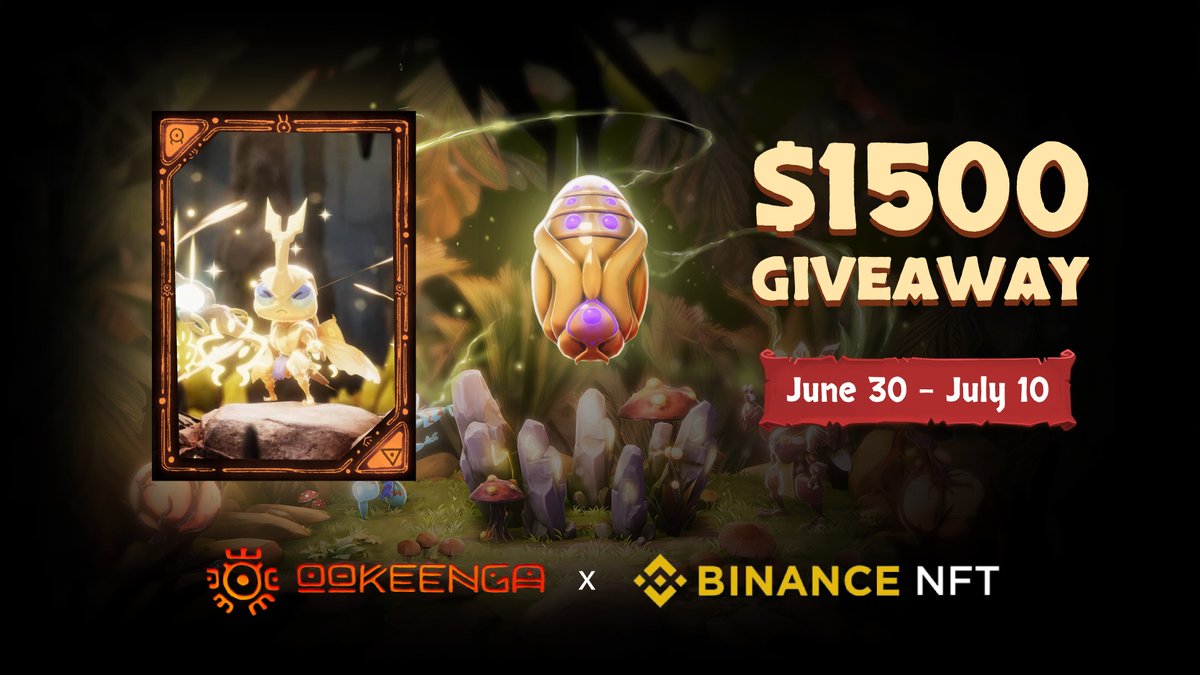 🚨 $1,500 Ookeenga x <a href="/TheBinanceNFT/">Binance NFT</a> Giveaway 🚨
To celebrate this momentous milestone, OKG is hosting a HUGE #giveaway 💥

🎁 $200 each for Top Referrals 
🎁 $5 for Random Participants

👉🏻 JOIN NOW: gleam.io/eznzS/ookeenga…

#binancenft #PartnershipAnnouncement #Play2Earn #GameFi