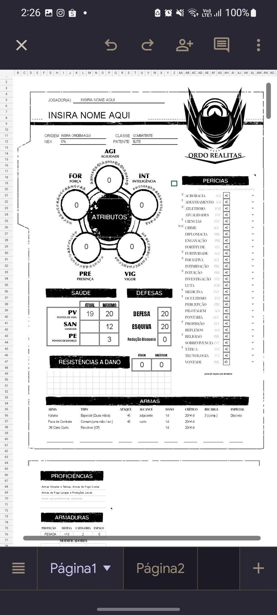 FICHA DO ESPANTALHO (Editada) : r/OrdemParanormalRPG