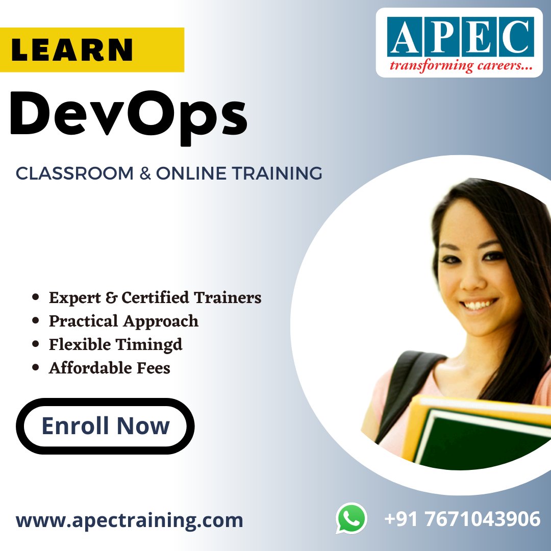 apecITtraining's tweet photo. #Want to #Learn #DevOps
We are Providing the Best Training at #APEC

👉Attend A #Free #Demo
👉Register Here:
https://t.co/2DtDkOv82t
👉Visit: https://t.co/Y0YHFh3IXn
☎Call @ 040-66626212 , +91 7671043906

#Online #Training #apec #classroom #devopsonlinetraining #devops https://t.co/kc4VDC6Dfi