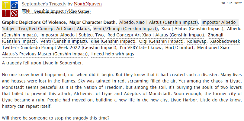 sanguinestroke's tweet photo. September's Tragedy by NoahNguyen (me)
https://t.co/CRXJjIH8oY
2nd published fanfiction and I hope you enjoy the 1st chapter! <3
Will be updating it as soon as I can :D
RTs & QRTs are appreciated!
#xiaobedo / #protosus https://t.co/qKPgwwM4QW