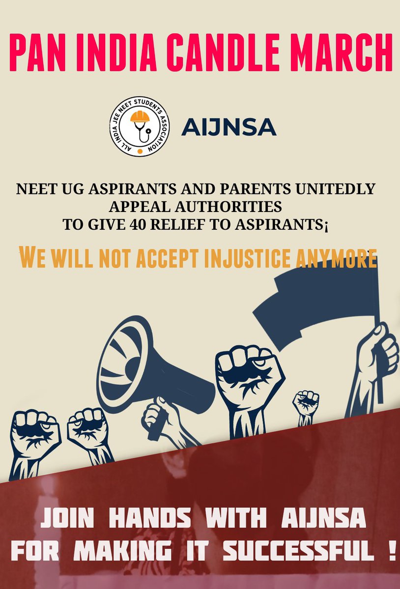 UrHimanshuBorah's tweet photo. If authorities don't understand aspirants genuine demands by multiple request through representation &amp; Trending.
Now aspirants are been compelled to do symbolic protest&amp; candle March to open the eyes of the authorities. 

Injustice will not be accepted anymore
#MODIJIextendNEETUG https://t.co/mznZ2MpKUO