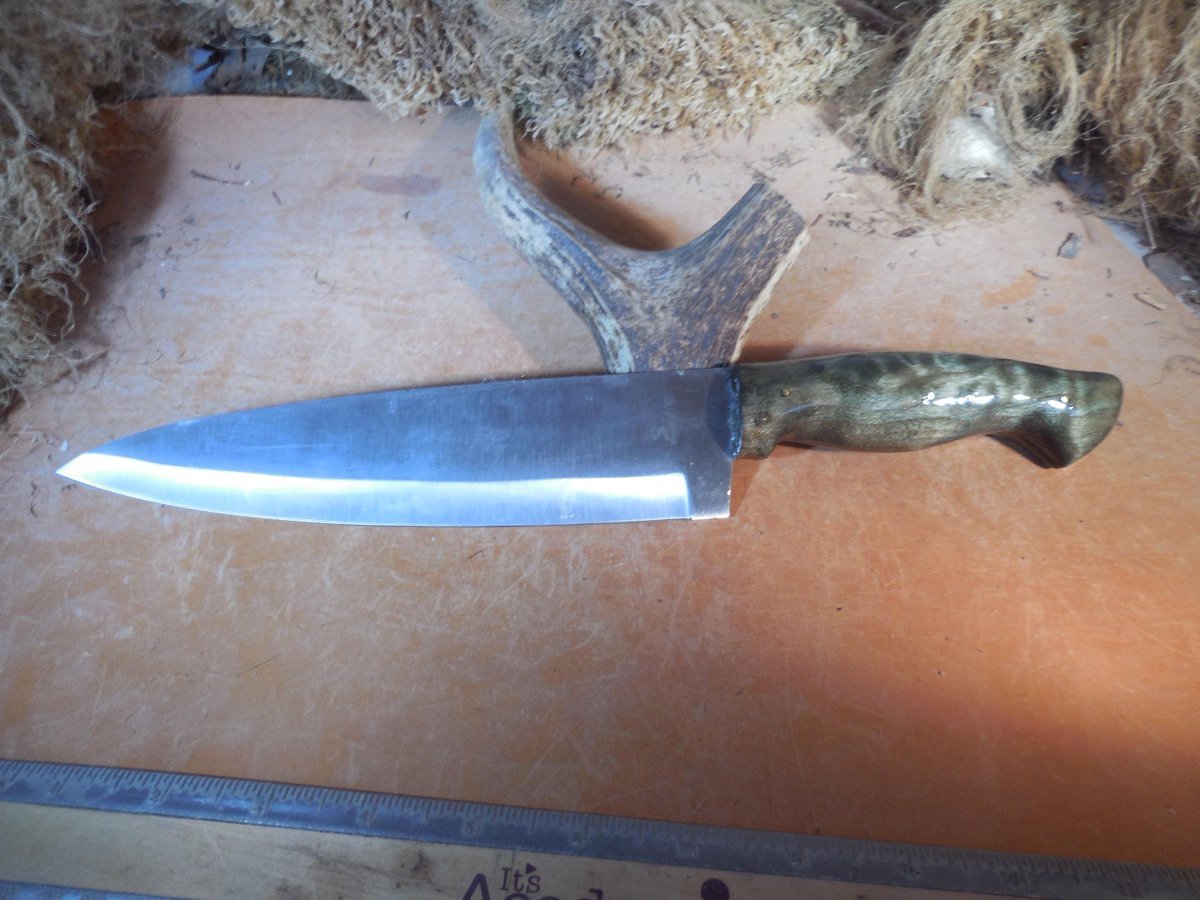 Ericsknives's tweet photo. Excited to share the latest addition to my #etsy shop: Satin Chef Knife Blue Green Stabilized Maple handles https://t.co/YNHRaq9VAf #wood #knife #knives #customknife #customknives #carvingknife #campknife #huntingknife #bbq https://t.co/SODbyZjXEk