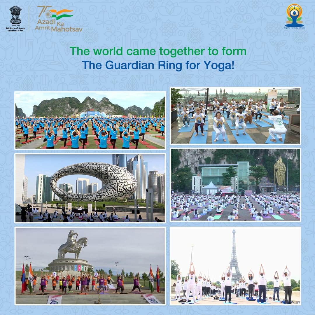 Many nations from across the globe participated in #IDY2022 to take the fitness revolution forward! #YogaForHumanity