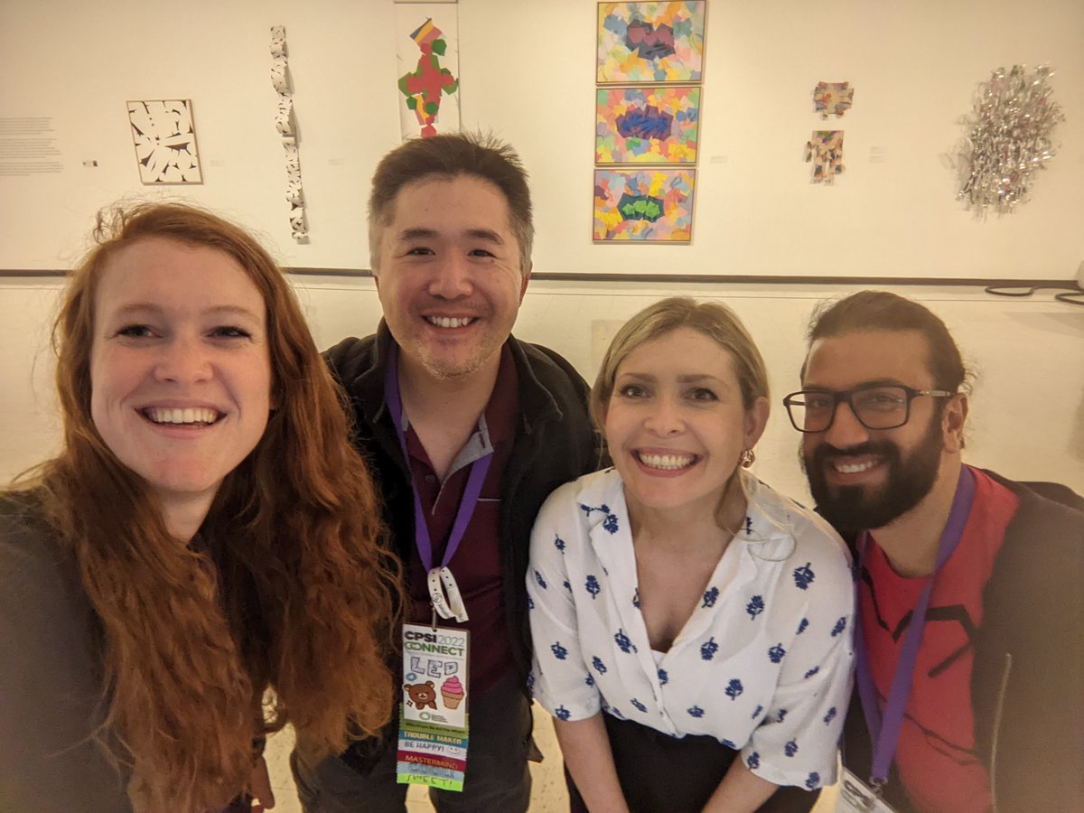 Michelle_Dolan_'s tweet photo. Amazing afternoon exploring ‘The Art of the Decision’ with fellow art enthusiasts Kate Thomas @leonelsonchan @FaizanKazani .Thanks @ABCre8 for an intriguing + provoking journey through the beautiful @CAM_of_NU #connections #visualstrategies @cpsiconference https://t.co/VPFCXqWxuq