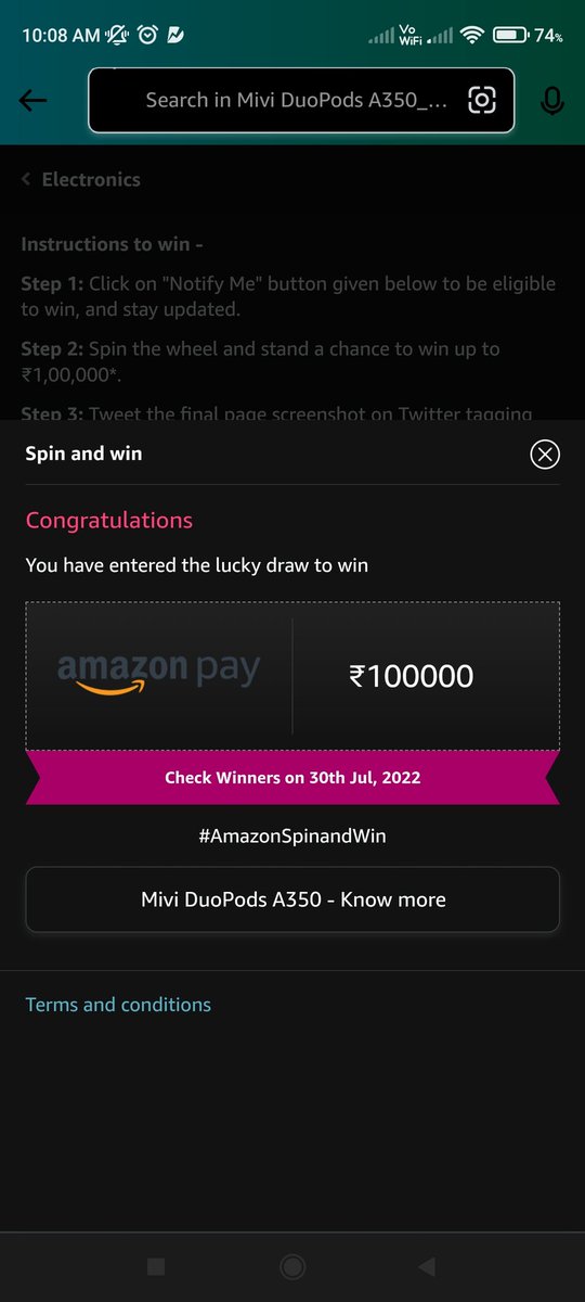 SHARDkr93's tweet photo. @amazonIN, @Mivi_Official #AmazonSpinandWin #MiviDuoPodsA350 #AllBassFullPower https://t.co/GpW1tigfqo
