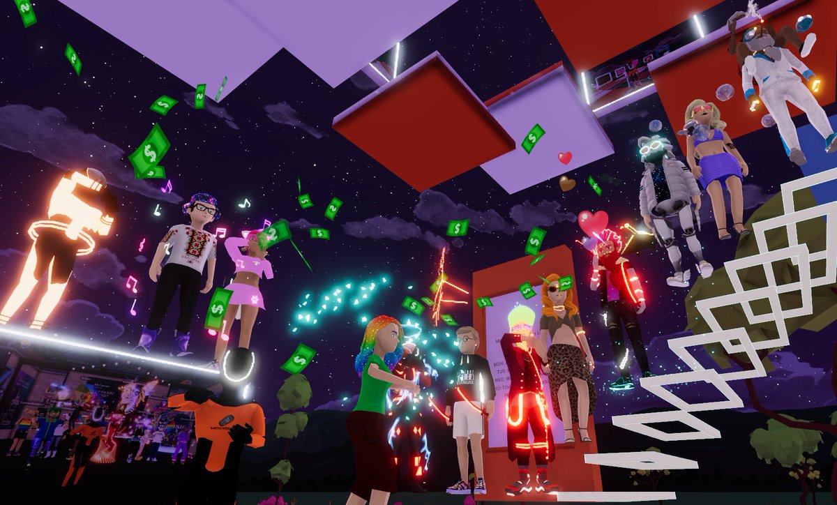 Huge thank you to <a href="/MetaTrekkers/">MetaTrekkers.eth</a> for the opportunity to learn about the amazing creators we have in <a href="/Decentraland/">Decentraland</a>. Check out their wares:
<a href="/SoultryDubs/">Soultry Dubs</a> <a href="/EverythingFGOLD/">GoldiLox</a> <a href="/boohbbooh/">Booh BOOH</a> 

S.O. to the hosts for tonight: @osbvmt and #alan sorry man, I don't know your Twitter yet.