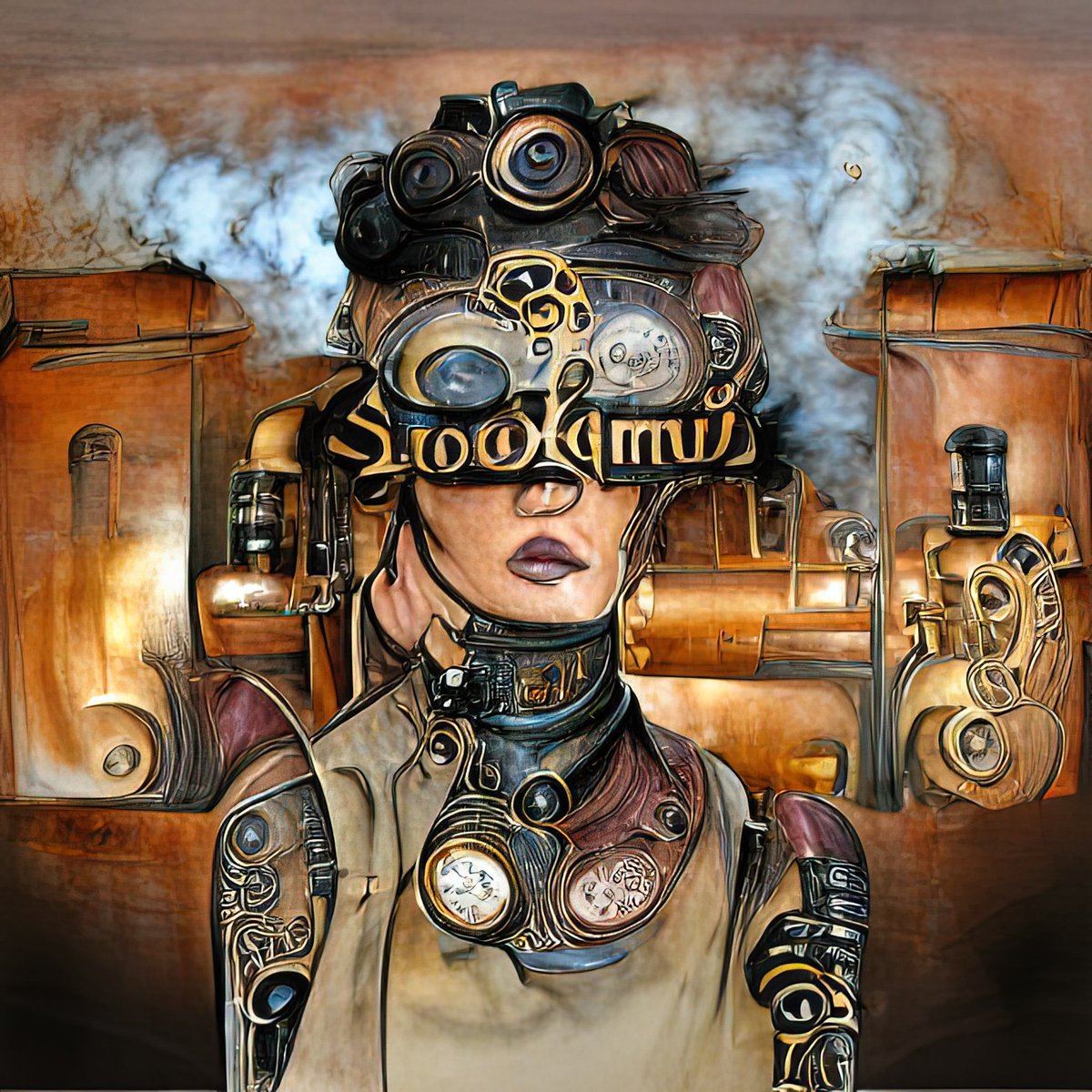 Woofmuff's tweet photo. It's hard to choose what I like more, the original @ClandestinaGang or the work @dystopAI_NFT 
I’m delighted with the result ❤️ https://t.co/SJOmzjIaqA