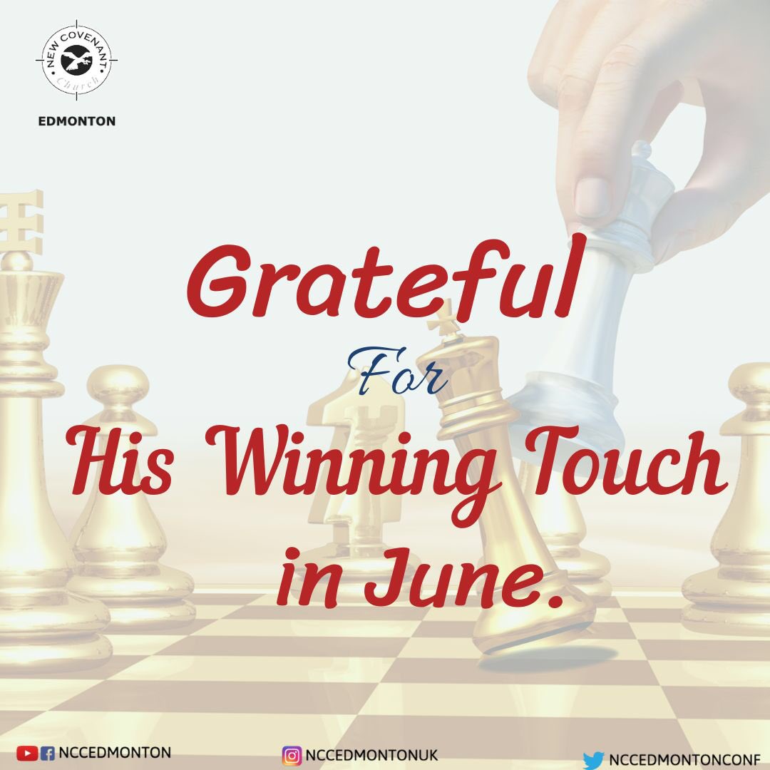 NCCEdmontonCONF's tweet photo. It’s the last day of June and as our theme for June is #winningtouch we can tell that God has touched us and we are grateful to Him.
Share your winning testimony with us in the comment section.
#ncc
#june
#enfield
#grateful
#gratitude
#monthend
#newcovenantchurch https://t.co/BnoV9alEQk