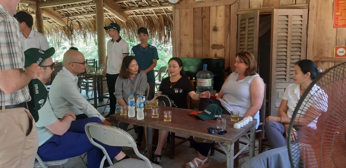 irlembvietnam's tweet photo. The Embassy was delighted to welcome Minister @AnneRabbitte to 🇻🇳 last week. Minister had a short but busy visit, travelling to Hoa Binh to see Ireland’s support to ethnic minorities, visiting #VNU and the National Children’s Hospital in Hanoi, and meeting some of 🇮🇪’s diaspora. https://t.co/OQmSeJ6X0Z
