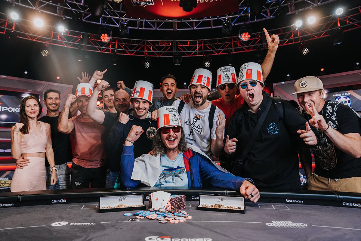 Congrats Yuliyan Kolev on the win.. we’ve got KFC bucket head fans.. 👀👀👀 #wsop #fastfoodjira
