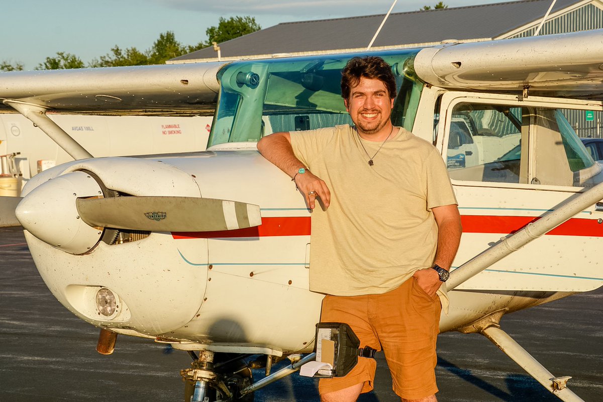 PatrickMWine's tweet photo. Got my shirt tail cut off last week! It’s a long-standing aviation tradition after a student pilot’s first solo flight. Extends back to the days before radio communications. What an amazing feeling to be alone in the air! #Aviation  #flying https://t.co/JY7Cc6pKHJ