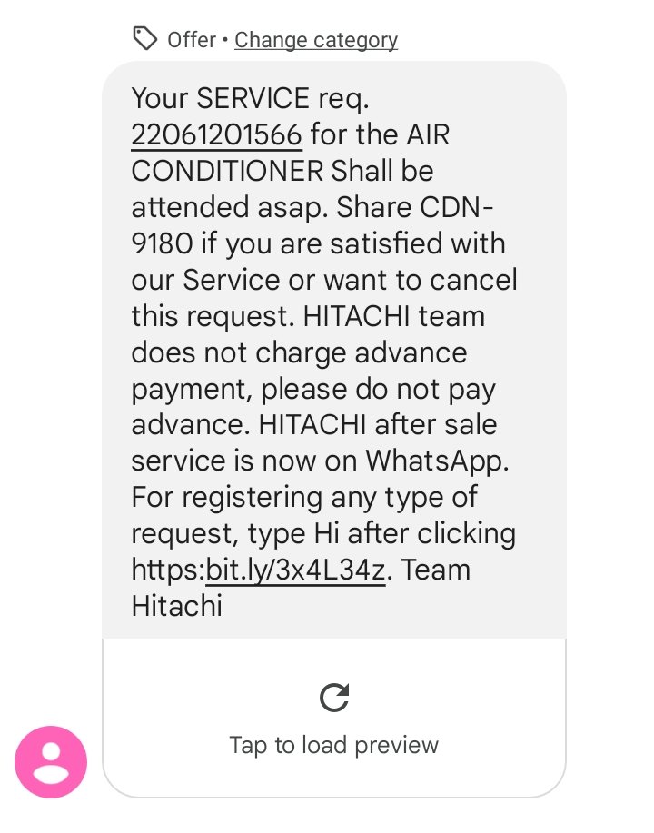 amity2932's tweet photo. Hitachi is cheating to their customers. 15 din me new ac damage ho gaya and no buddy is coming to fix the issue https://t.co/veshJXzciK